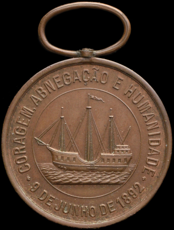 Portugal, Medal for Saving Life at Sea, type 1 (1892-1903), 3rd class, in bronze...