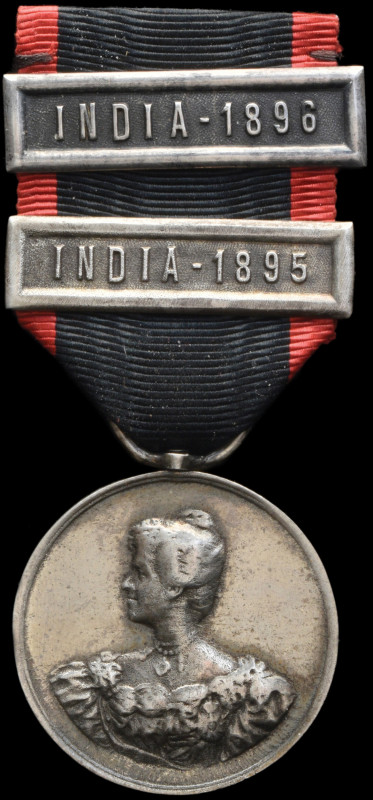 Portugal, India Expedition Medal 1895, in silver, 2 silver clasps, India 1895, I...