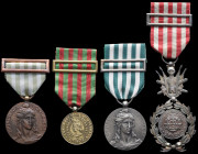 Portugal, Republic, Exemplary Conduct Medals (2), both post 1917, in silver and bronze; together with Distinguished Service Decoration, in silver, arm...