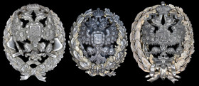 Russia, Nikolaevsky General Staff Academy, Graduate’s badges (2), one in silvered bronze, with silver backplate and screwplate by Eduard, the other la...