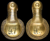 Imperial Russia, a Pair of Epaulettes, with regimental number 47, in brass, with gilt braid and brass buttons, one lacking the digit “7” which is lost...