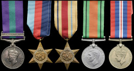 A G.S.M. Palestine and WW2 Group of 5 awarded to Private William Holmes, 1st Battalion, Argyll & Sutherland Highlanders, who was killed in action on 1...