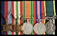 A WW2 Efficiency Medal Group of 5 awarded to Lance-Corporal William G. Buckingham, Royal Signals, who was taken prisoner of war on the Aegean island o...