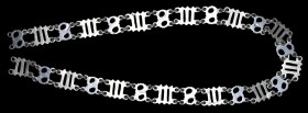 Collar Chain: An unofficial chain in silver and silver-gilt, perhaps made for theatrical wear and composed of 26 Gothic-style cast letters comprising ...
