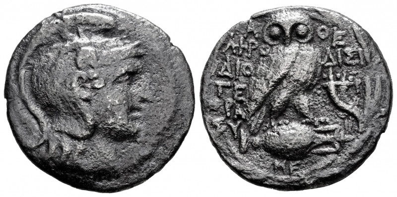 Attica. Athens. New Style Tetradrachm. 152-151 BC. Aphrodisi, Dioge and Athe mag...