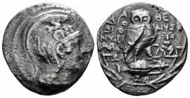 Attica. Athens. New Style Tetradrachm. 119-118 BC. Dionyisi, Dionysi and Aristai magistrates. (Thompson-559g). (Svoronos-pl. 52, 3). (Hgc-4, 1602). An...