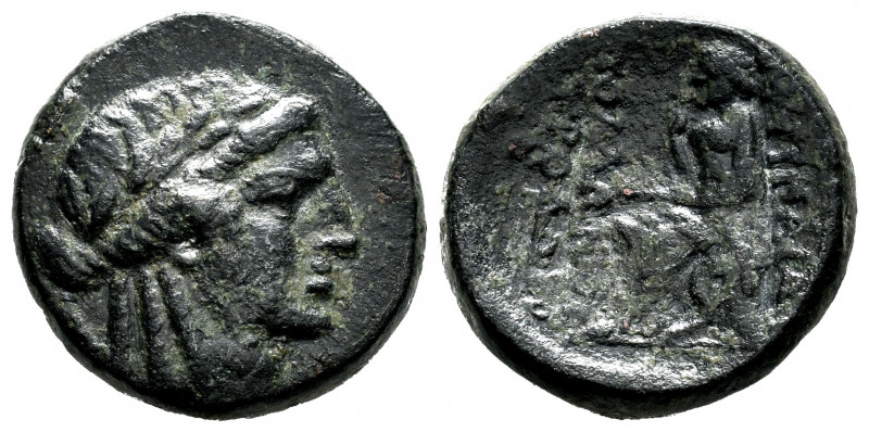 Ionia. Smyrna. AE 20. 115-75 BC. Homereia type. (Bmc-106). Anv.: Head of Apollo ...