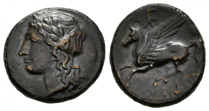 Sicily. Syracuse. Litra. 344-317 BC. Times of Agathokles. (S-1199). Anv.: laurea...