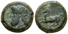 Sicily. Syracuse. Dilitron. 339/8-334 BC. Time of Timoleon and the Third Democracy. (Sng Ans-533/41). (Hgc-2, 1439). Anv.: Laureate head of Zeus to le...