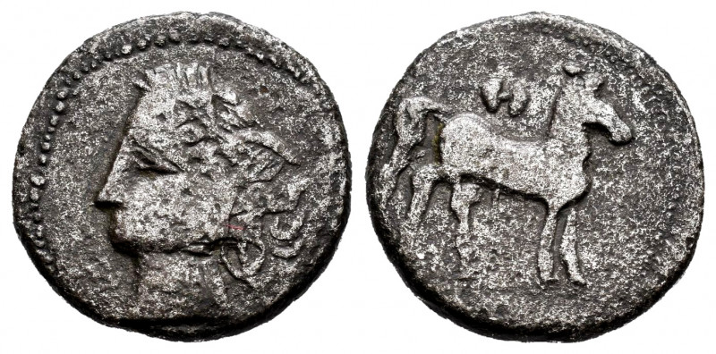 Zeugitania. Carthage. 1/2 shekel. Carthaginian mint in Bruttium. Second Punic Wa...