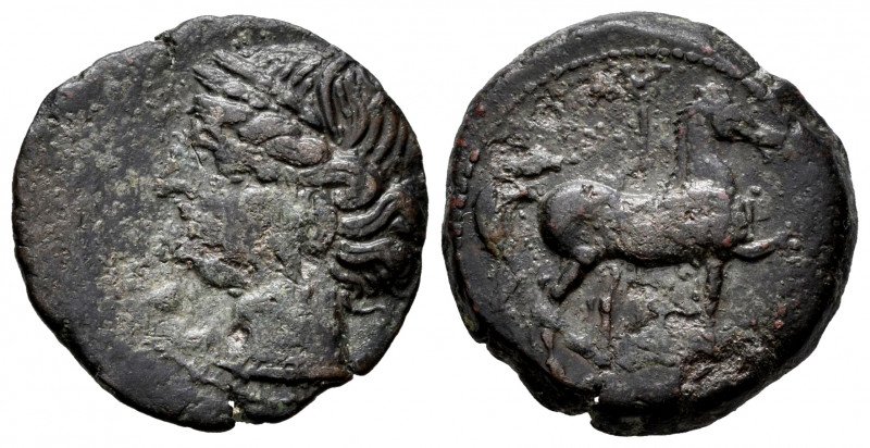 North Africa. Carthage. AE 21. 241-221 BC. (Sng Cop-328). (MAA-91). Anv.: Wreath...