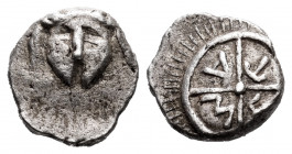 Thrace. Mesembria. Diobol. Century VI BC. (SNG BM Black Sea-268/271). (Topalov, Messambria-8). (Karayatov-37/37). Anv.: Frontal helmet. Rev.: Wheel wi...