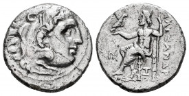 Kingdom of Macedon. Alexander III, "The Great". Drachm. 325-323 BC. Abydos. Struck under Kalas or Demarchos. (Price-1528). (Müller-1618). Anv.: Head o...