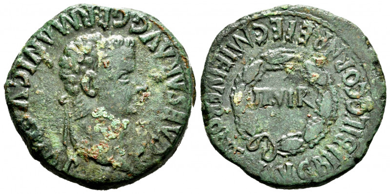 Bilbilis. Time of Caligula. Unit. 37-41 AD. Calatayud (Zaragoza). (Abh-286). Anv...
