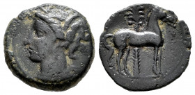 Carthage Nova. 1/2 calco. 220-215 BC. Cartagena (Murcia). (Abh-507). (Acip-604). Ae. 3,23 g. Choice F/Almost VF. Est...40,00. 


 SPANISH DESCRIPTI...