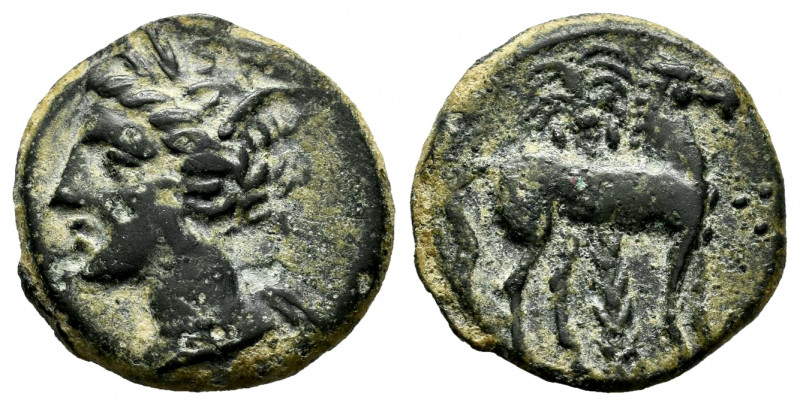 Carthage Nova. 1/2 calco. 400-350 BC. Cartagena (Murcia). (Abh-508 var). Anv.: W...