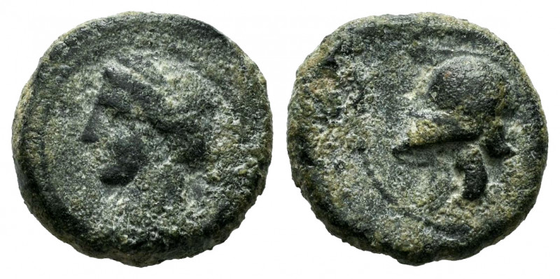 Carthage Nova. 1/4 calco. 220-215 BC. Cartagena (Murcia). (Abh-521). Anv.: Tanit...