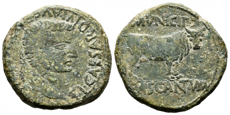 Cascantum. Time of Tiberius. Unit. 14-36 AD. Cascante (Navarra). (Abh-690). Anv....