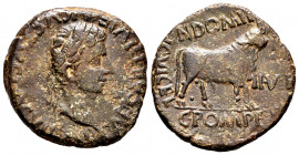 Kelse-Celsa. Augustus period. Unit. 27 BC - 14 AD. Velilla de Ebro (Zaragoza). (Abh-811). Anv.: IMP. CAESAR. DIVI. F. AVGVSTVS. COS. XII. Laureate hea...