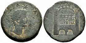 Emerita Augusta. Time of Tiberius. Dupondius. 14-36 AD. Mérida (Badajoz). (Abh-1027). Anv.: DIVVS. AVGVSTVS. PATER. Radiate head of Augustus right, sh...