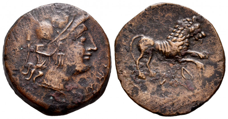 Untikesken. Unit. 130-90 BC. (Abh-1237). (Acip-1016). Anv.: Head of Pallas right...