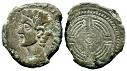 Luco Augusti. Augustus period. Unit. 27BC - 14 AD. Lugo. (Abh-1703). (Acip-3302). Anv.: IMP. AVG. DIVI. F around bare head of Augustus left, caduceus ...