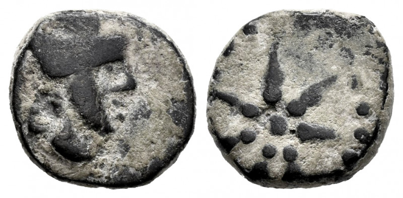 Malaka. 1/4 calco. 290-220 BC. Malaga. (Abh-1722). Anv.: Head with egyptian cap ...