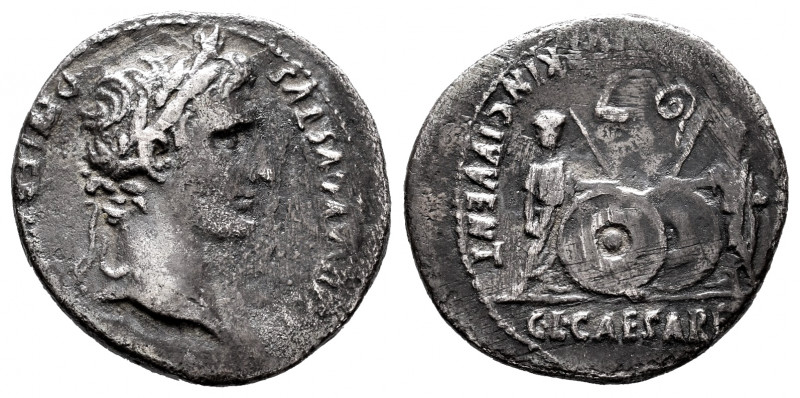 Augustus. Denarius. 7-6 BC. Lugdunum. (Ffc-22). (Ric-207). (Cal-852). Anv.: CAES...