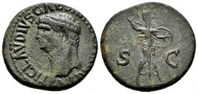 Claudius. As. 41-42 AD. Rome. (Spink-1861). (Ric-100). Rev.: SC. Minerva en pie a derecha con lanza y escudo . Ae. 12,29 g. Almost VF. Est...60,00. 
...
