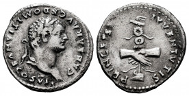 Domitian. Denarius. 79 AD. Rome. (Ric-II 2.1.81). (Bmcre-269). (Rsc-393). Anv.: CAESAR AVG F DOMITIANVS COS VI •, laureate head to right. Rev.: PRINCE...