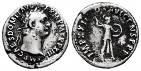 Domitian. Denarius. 92-93 AD. Rome. (Ric-787). Anv.: IMP CAES DOMIT AVG GERM PM TR P XIII, laureate head right. Rev.: IMP XXII COS XVII CENS P P P, Mi...