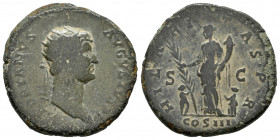 Hadrian. Dupondio. 128 AD. Rome. (Spink-3664). (Ric-974). Rev.: HILARITAS P R COS III S C. Ae. 12,21 g. Choice F. Est...60,00. 


 SPANISH DESCRIPT...