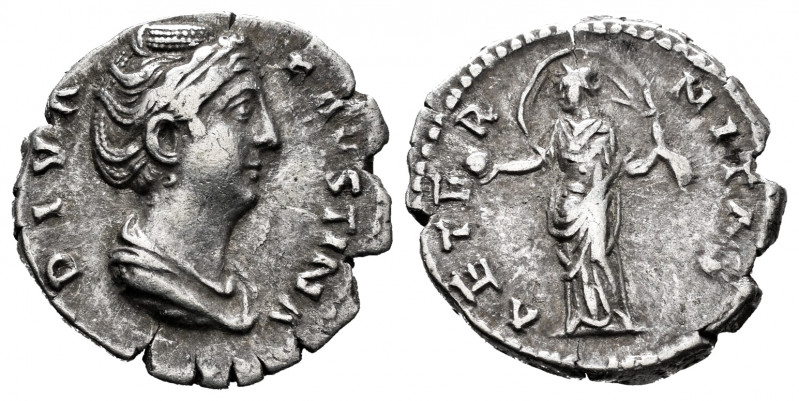 Faustina Senior. Denario. 147 AD. Rome. (Spink-4578). (Ric-351). Rev.: AETERNITA...