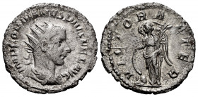 Gordian III. Antoninianus. 243-244 AD. Rome. (Spink-8662). (Ric-154). (Seaby-348). Rev.: VICTOR AETER. Victory standing left holding palm and leaning ...