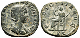 Herennia Etruscilla. Sestertius. 249-251 AD. Rome. (Ric-136b). Anv.: HERENNIA ETRVSCILLA AVG, diademed and draped bust right. Rev.: PVDICITIA AVG, Pud...