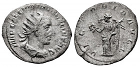 Trebonianus Gallus. Antoninianus. 250-251 AD. Rome. (Ric-48). Anv.: IMP CAE C VIB TREB GALLVS AVG, radiate draped bust right. Rev.: VICTORIA AVGG, Vic...