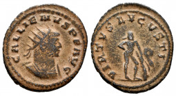 Gallienus. Antoninianus. 260-268 AD. Antioch. (Ric-672 var). Anv.: GALLIENVS P F AVG, radiate and cuirassed bust right. Rev.: VIRTVS AVGVSTI, Hercules...