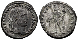 Galerius Maximian. Follis. 305-306 AD. Cyzicus. (Ric-21b). Anv.: IMP C GAL VAL MAXIMIANVS P F AVG, laureate head right. Rev.: GENIO POPVLI ROMANI, Gen...