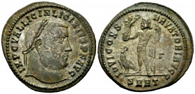 Licinius I. Follis. 313 AD. Heraclea. (Spink-15240). (Ric-73). Rev.: IOVI CONSERVATORI AVGG / SMHT. Ae. 3,49 g. XF. Est...35,00. 


 SPANISH DESCRI...
