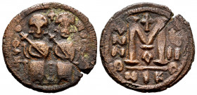 Justin II. Follis. 565-578 AD. Nicomedia. (Sear-369). (Doc-98a). Ae. 8,79 g. Choice F/Almost VF. Est...35,00. 


 SPANISH DESCRIPTION: Justino II. ...