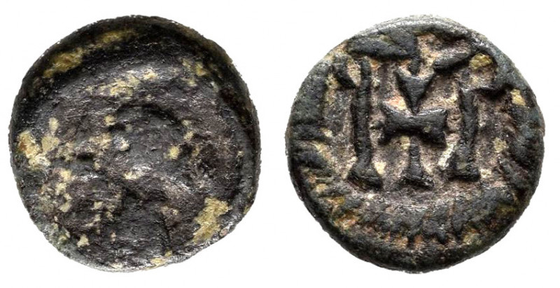 Nummus. Siglo VI. Toledo. (Cru-Grupo D, Tipo 44). Anv.: Bust on the right, in fr...