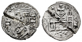 Kingdom of Castille and Leon. Alfonso VIII (1158-1214). Dinero. Najera. (Bautista-319.2). Ve. 0,91 g. Estrella y N retrógrada sobre el castillo. Parti...