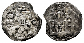 Kingdom of Castille and Leon. Alfonso VIII (1158-1214). Dinero. Mintmark: Crescent. (Bautista-322). Ve. 0,61 g. Cresent and star above the castle. Pla...