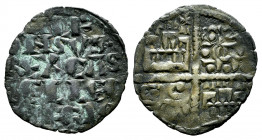Kingdom of Castille and Leon. Alfonso X (1252-1284). "Dinero de seis lineas". Mintmark: Cross. (Bautista-362). Ve. 0,66 g. VF. Est...35,00. 


 SPA...