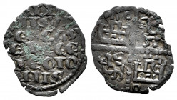 Kingdom of Castille and Leon. Alfonso X (1252-1284). "Dinero de seis lineas". Mintmark: Roundels. (Bautista-363). Ve. 0,41 g. Roundel on the 1st and 4...