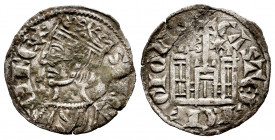 Kingdom of Castille and Leon. Sancho IV (1284-1295). Cornado. Burgos. (Bautista-427). Ve. 0,74 g. With B and star on both sides of the cross. Thin cra...