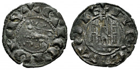 Kingdom of Castille and Leon. Fernando IV (1295-1312). Dinero. (Abm-328 (Como Pepión)). (Bautista-459). Ve. 0,67 g. Three pellets below the castle. Al...