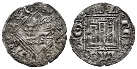 Kingdom of Castille and Leon. Alfonso XI (1312-1350). Noven. Leon. (Bautista-485.1). Ve. 0,61 g. L below the castle. Roundel above right tower and bef...