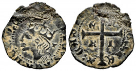 Kingdom of Castille and Leon. Enrique II (1368-1379). Cruzado. Cuenca. (Bautista-629). Ve. 1,72 g. Bowl behind bust. VF. Est...35,00. 


 SPANISH D...