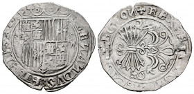 Catholic Kings (1474-1504). 2 reales. Granada. (Cal-498). Anv.: (FE)RᴎAᴎDVS : ET : ELISABET. Rev.: + REX : ET R(EGIN)A : CAS(T :) LEGIOᴎ. Ag. 6,65 g. ...